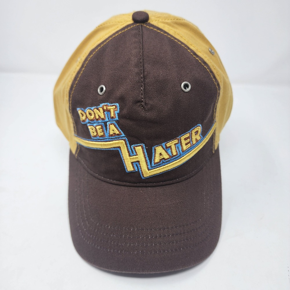 HYP Baseball Cap OS Don't Be A Hater Graphic Cotton Twill Adjustable Brown Hat